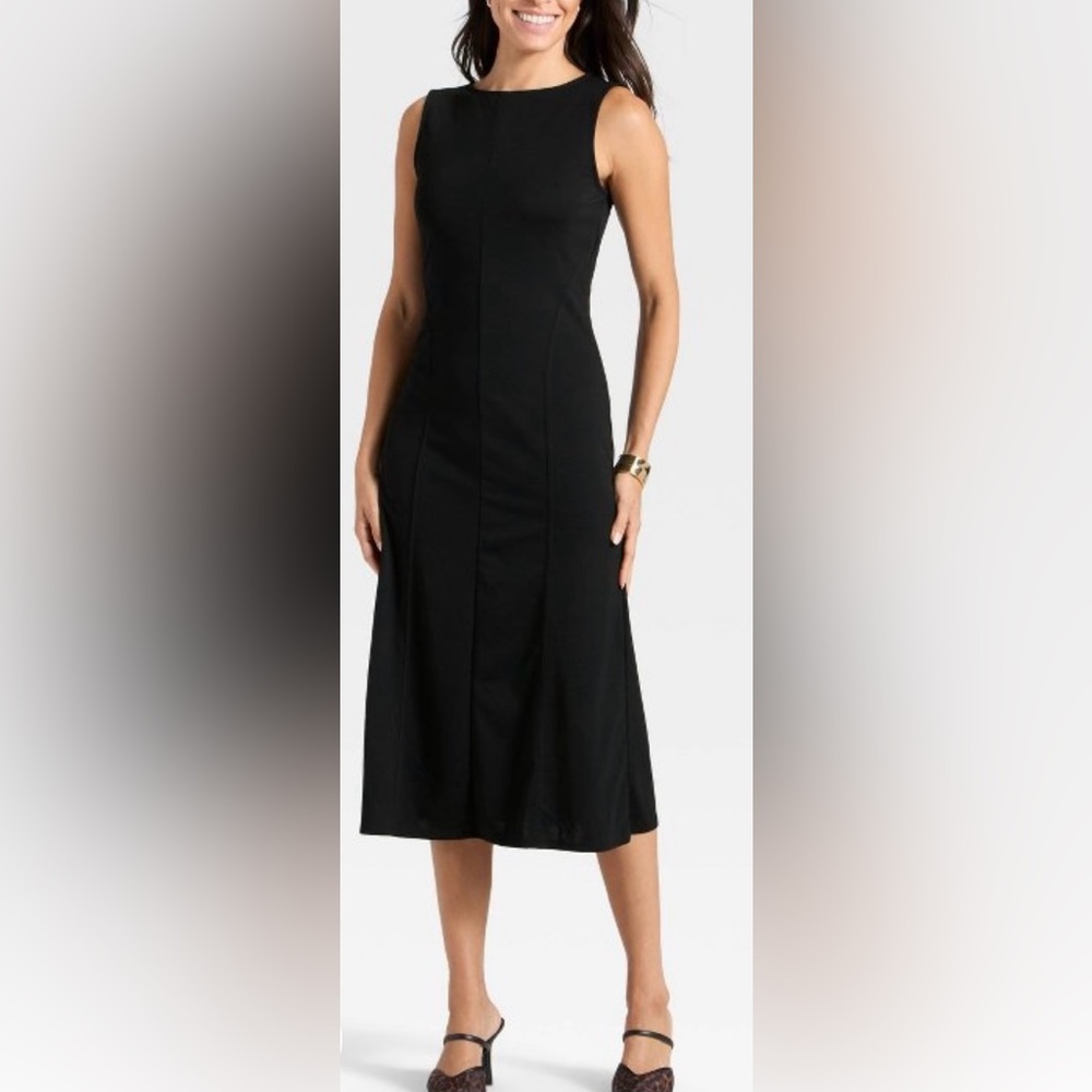 a new day Women’s Black Dress Maxi Sleeveless Ribbed Knit Stretchy Sz XL EUC - Picture 10 of 11